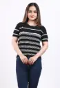 FEVERFEW  Casual Regular Sleeves Striped Women Top