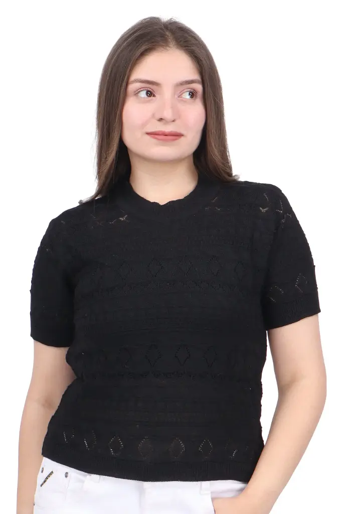 FEVERFEW Casual Cape Sleeves Solid, Self Design, Striped Women Top