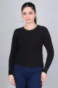 Women Self Design Round Neck Sweater