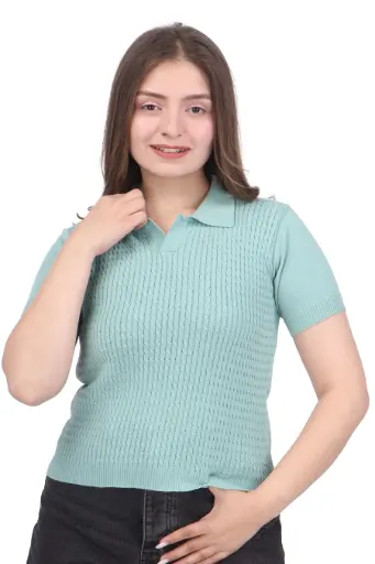 FEVERFEW Casual Cape Sleeves Solid, Self Design, Striped Women Top